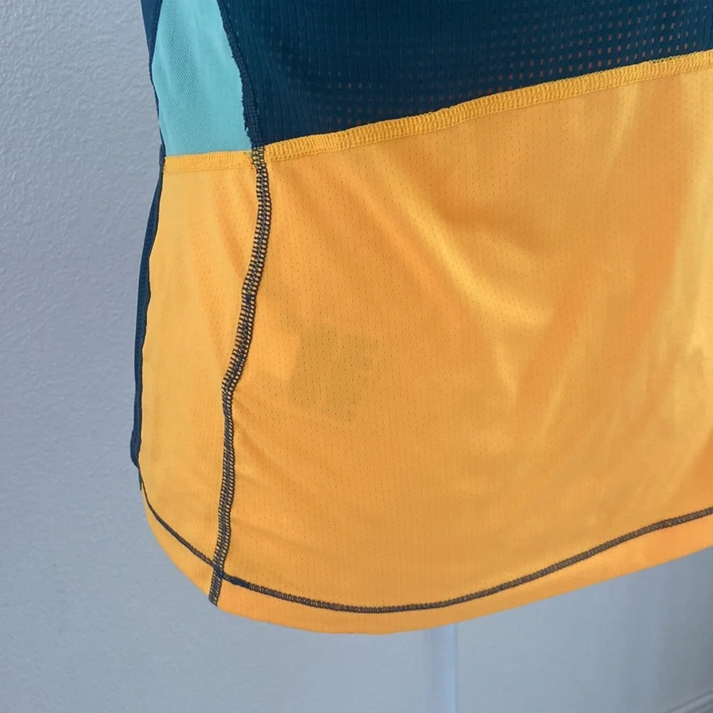 Nike hyper cool mesh tank top athletic shirt yellow teal sea foam womens small